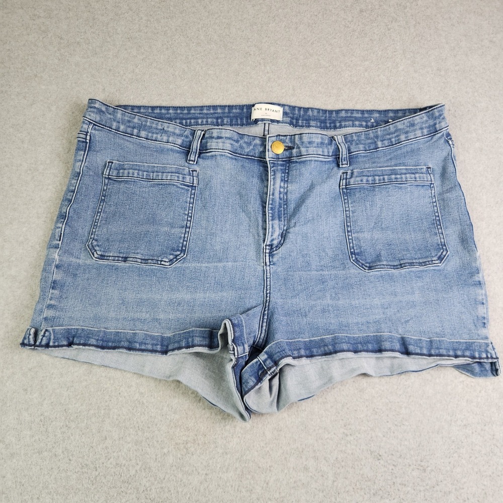 Lane Bryant Jean Shorts Womens 26 Blue Denim Signature Fit Flex Magic Waistband